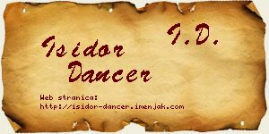 Isidor Dancer vizit kartica